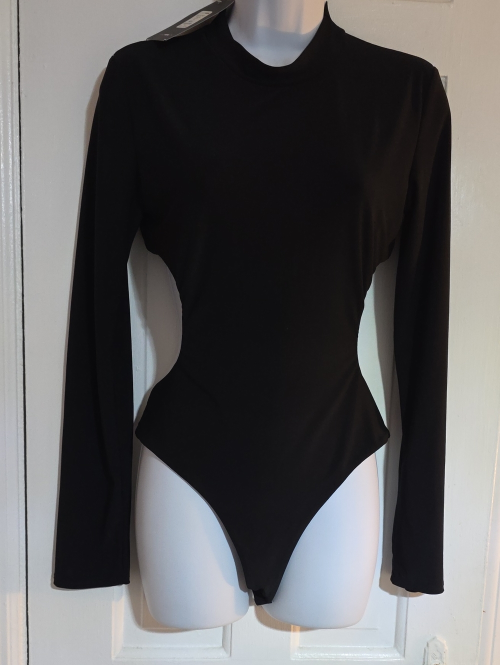 Black Long-Sleeve One-Piece Bodysuit
